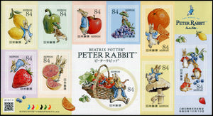 JP2021-39 Japan Peter Rabbit Greetings 2021 Self-Adhesive Sheetlet of 10 Different (1)